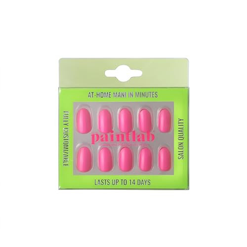PaintLab Press-On Nails Manicure Kit, Signature Pink, 30-Piece Set, Long-Lasting Fake Nails with Glue, File, Prep Pad & Cuticle Stick | Amazon (US)