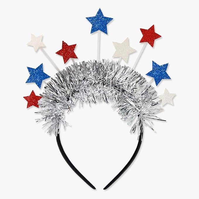 4th of July Headband Glittery Star Hair Bands Red White and Blue Fourth of July Headband for USA ... | Amazon (US)