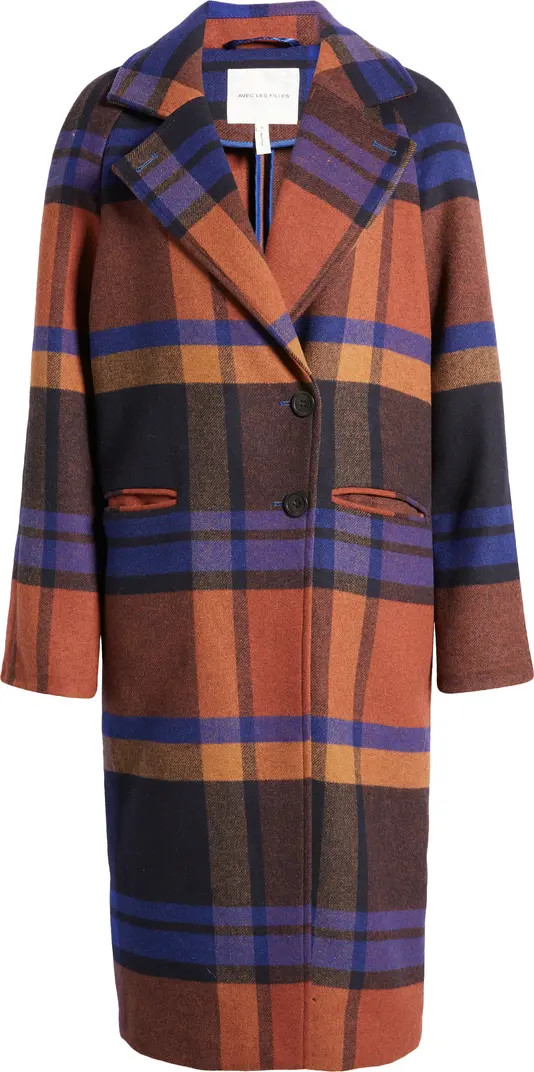 Avec Les Filles Walker Relaxed Fit Plaid Coat | Nordstrom | Nordstrom