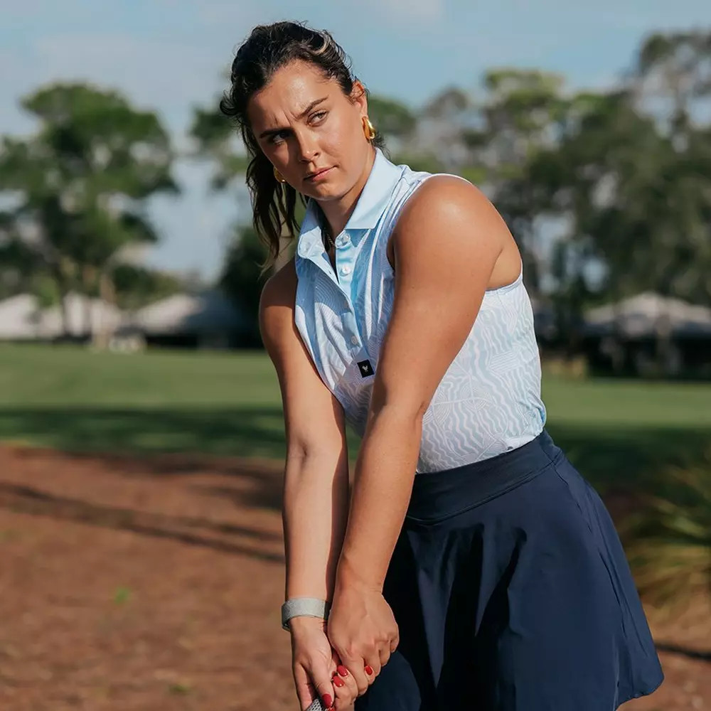 Bad Birdie Peru Nights Sleeveless Polo Shirt, Blue/White, M | PGA TOUR Superstore