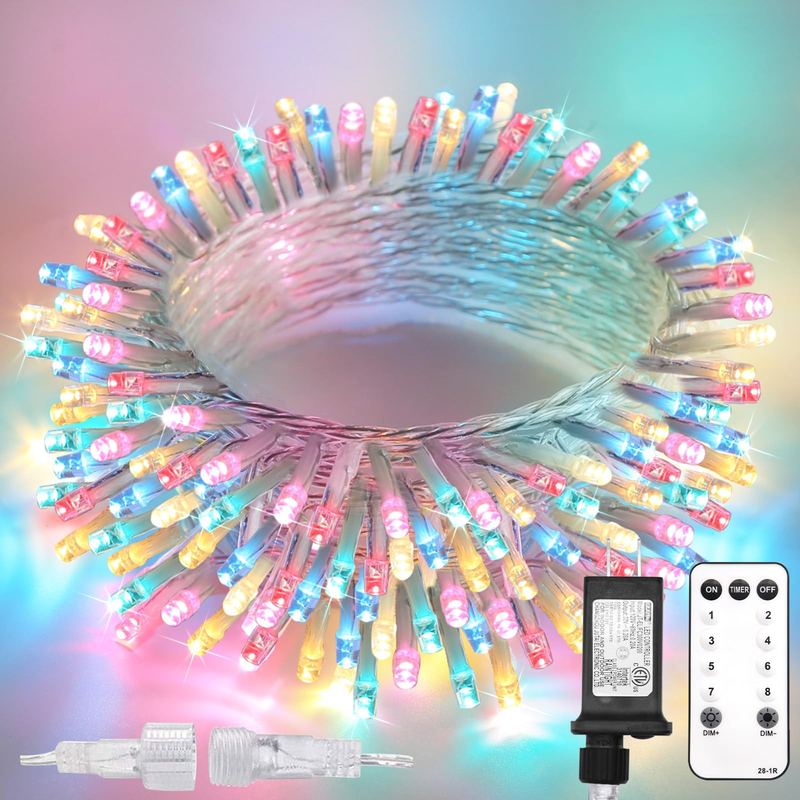 suddus Easter String Lights Indoor Bedroom Connectable, 33ft 100 Led Multicolor Christmas Light O... | Amazon (US)