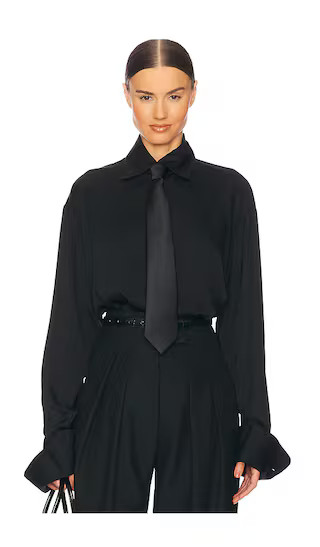 The Relaxed Silk Shirt in Black | Revolve Clothing (Global)