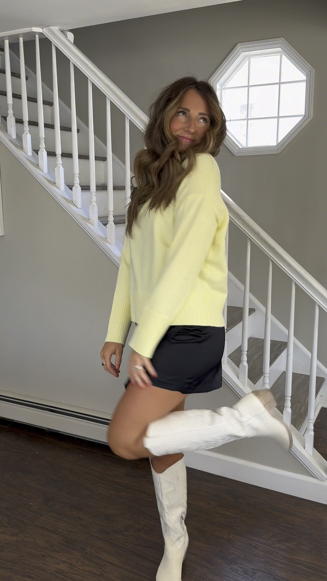 Another way to style this cuuuute skort! 
It’s on sale today 👏
Size small in skort & sweater
True size in boots 
Lip color - reef 

#LTKfindsunder100 #LTKsalealert #LTKfindsunder50