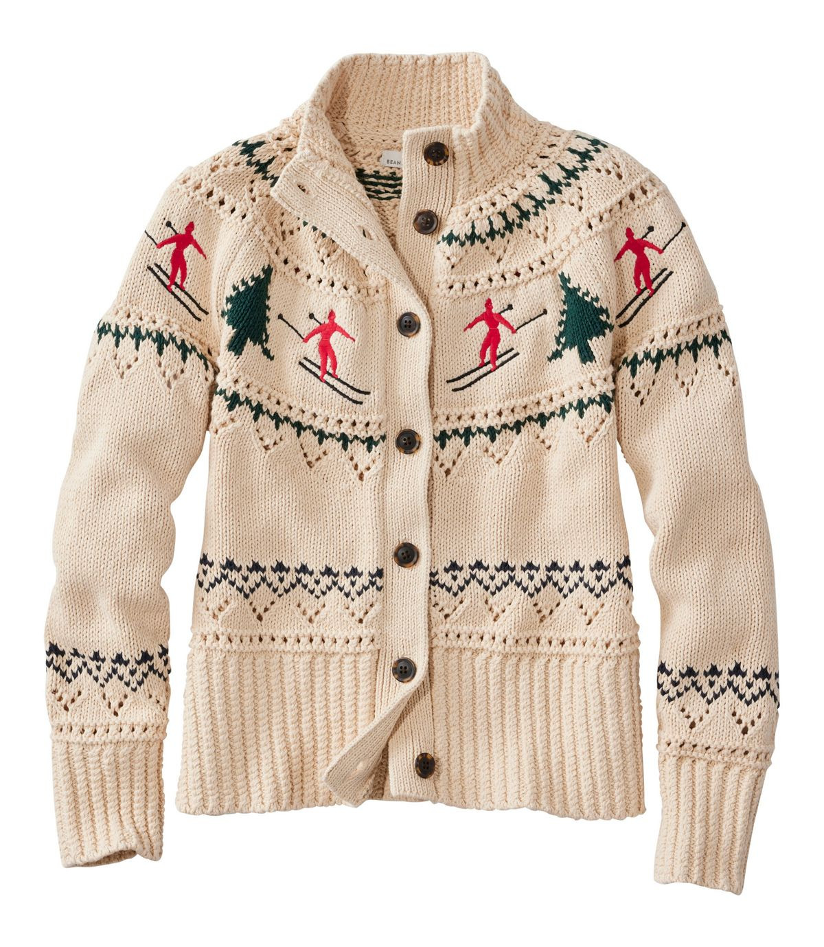 Women's Signature Cotton Fisherman Sweater, Short Cardigan Fair Isle | L.L. Bean
