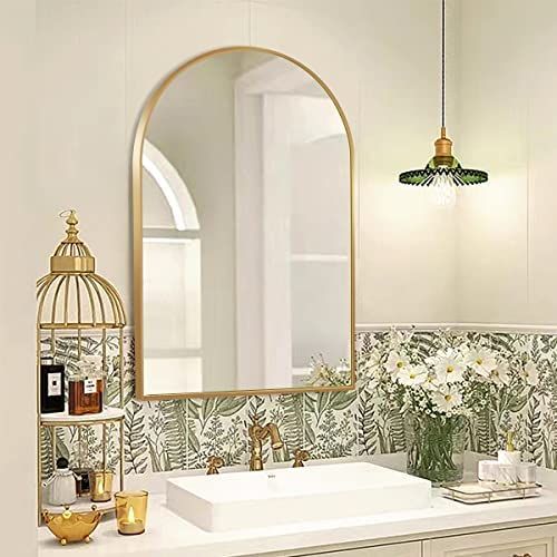 OGCAU Wall Mounted Mirror for Bathroom, Arched Wall Mirror, Bathroom Mirrors for Wall, Decorative... | Amazon (US)