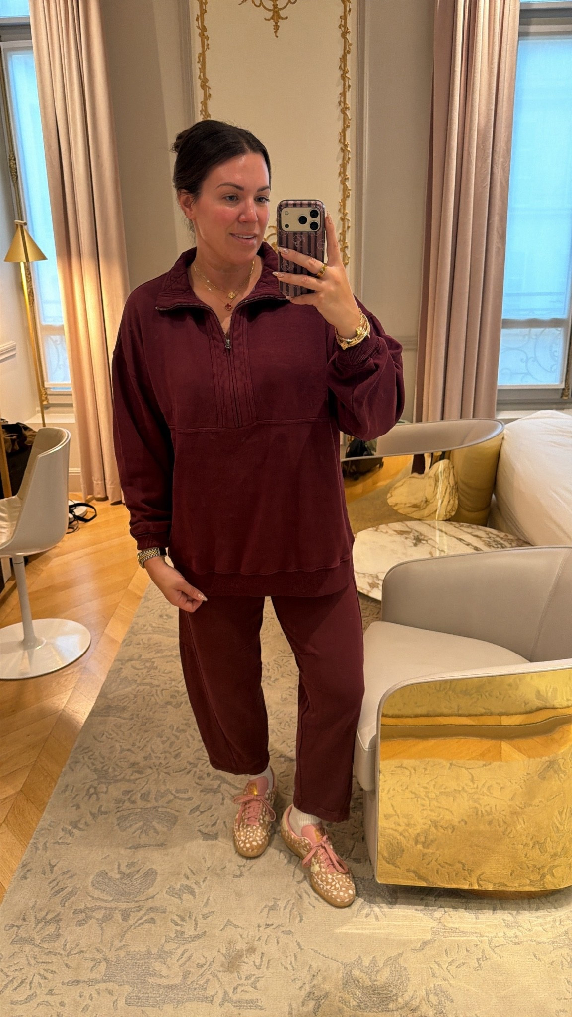 curvy midsize comfy travel look! wearing size small in burgundy pullover and in barrel sweats (both run big!). size medium in tank! what i wore on my 10 hour flight!

#LTKSeasonal #LTKMidsize #LTKTravel