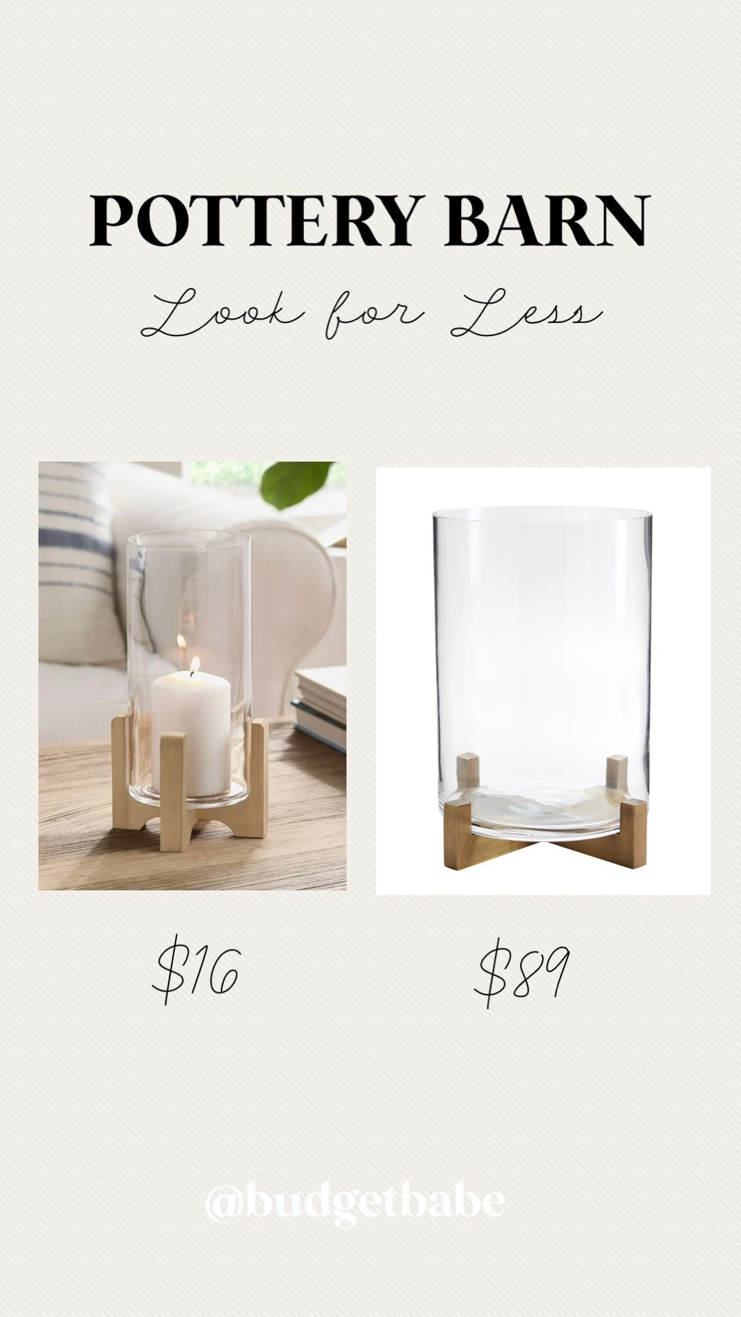 Pottery Barn “Brooks” hurricane candle holder look for less! #lookforless #lookalike #walmarthome

#LTKHome