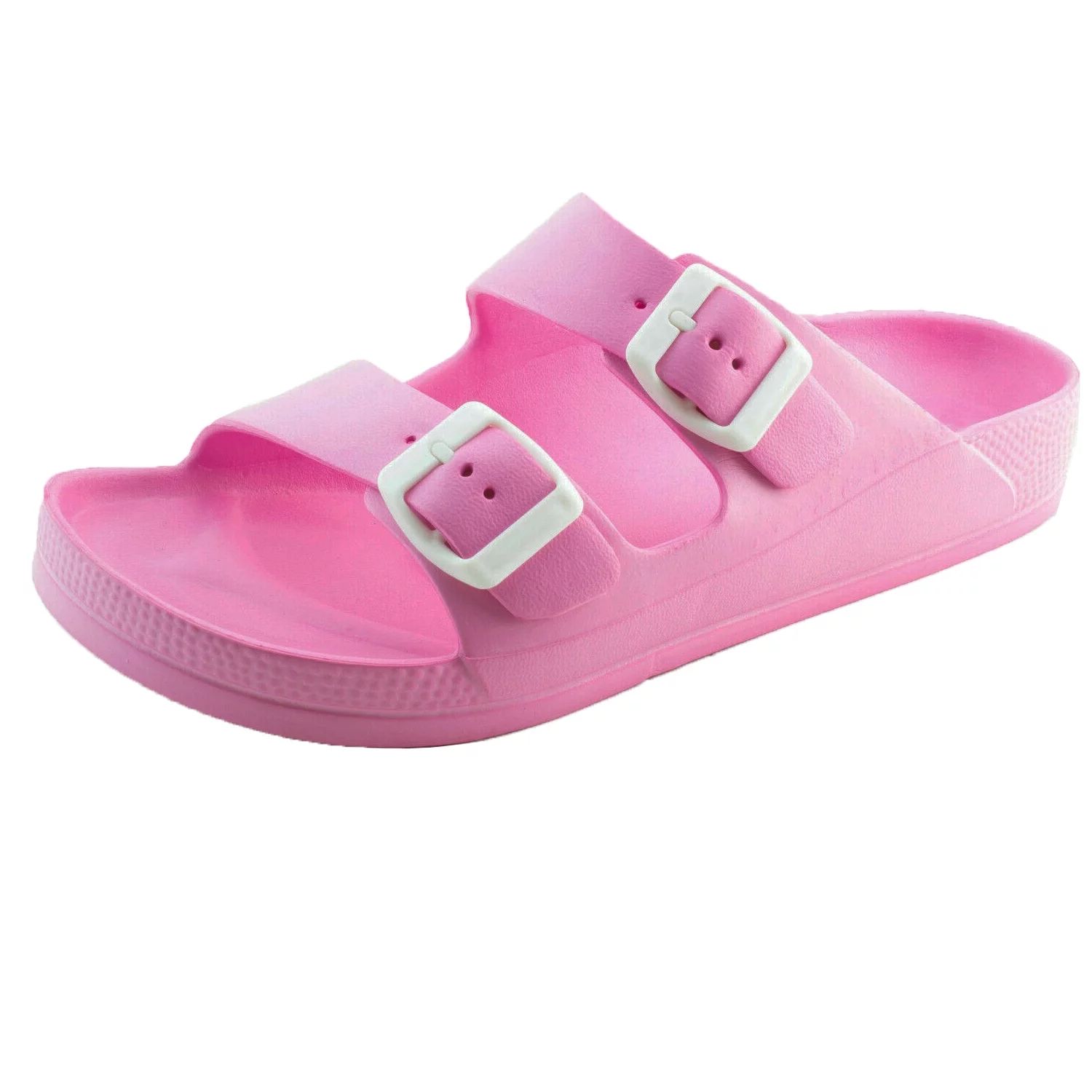 Women's Lightweight Comfort Soft Slides EVA Adjustable Double Buckle Flat Sandals | Walmart (US)