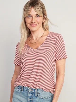 Luxe Striped T-Shirt for Women | Old Navy (US)