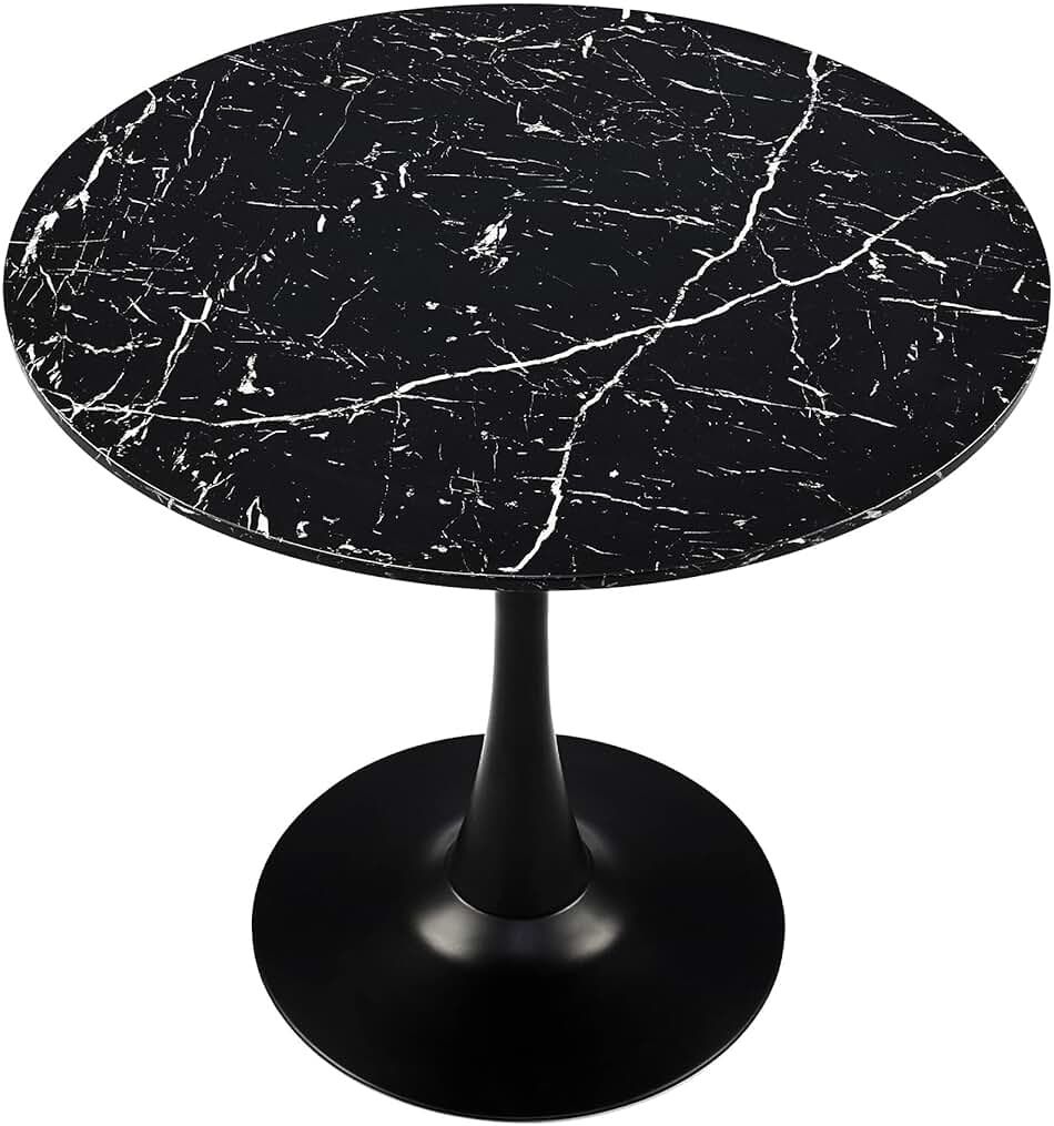 FMD 42 inch Round Tulip Pedestal Dining Table Black Mid-Century Modern Table, Black, FMD-Tulip-BK-42 | Amazon (US)