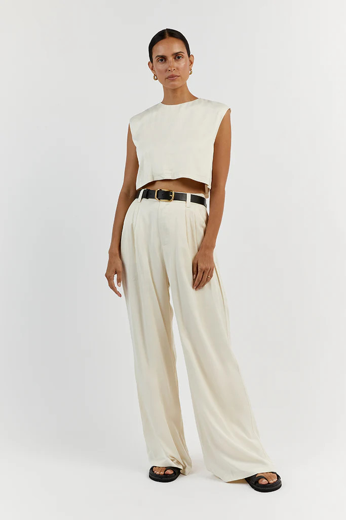 RUE CREAM TROUSER PANT | DISSH