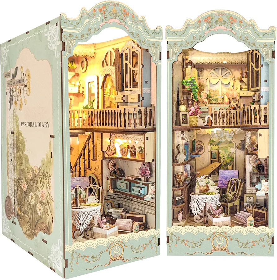 Losbenco Book Nook Kit, DIY Dollhouse Booknook Bookshelf Insert Decor Alley, DIY Book Nook Miniat... | Amazon (US)