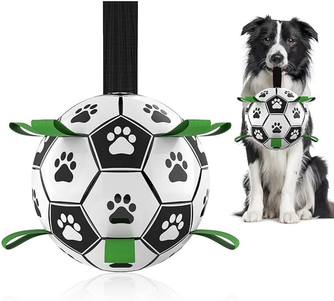 QDAN Dog Toys Soccer Ball with Straps, Interactive Dog Toys for Tug of War, Puppy Birthday Gifts,... | Amazon (US)