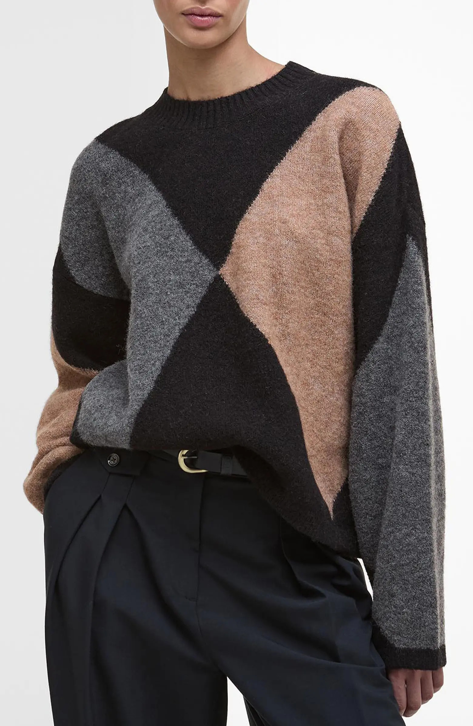 Barbour Sabrina Colorblock Wool Blend Crewneck Sweater | Nordstrom | Nordstrom