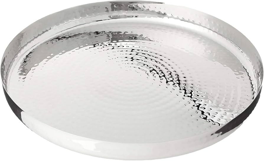 Elegance Round Tray Serveware Accessories, 16", Silver | Amazon (US)