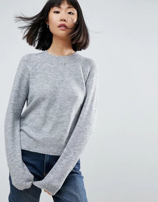 ASOS Sweater In Fluffy Yarn With Crew Neck | ASOS US