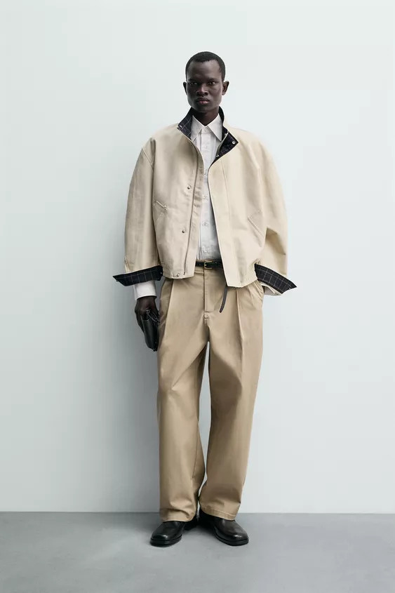 CONTRAST COLLAR JACKET | Zara UK