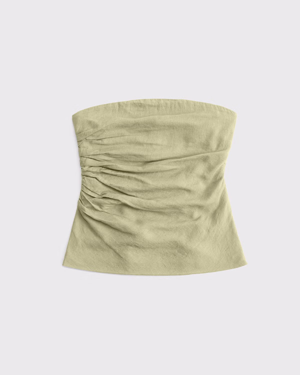 Women's Linen-Blend Tube Top | Women's Tops | Abercrombie.com | Abercrombie & Fitch (UK)