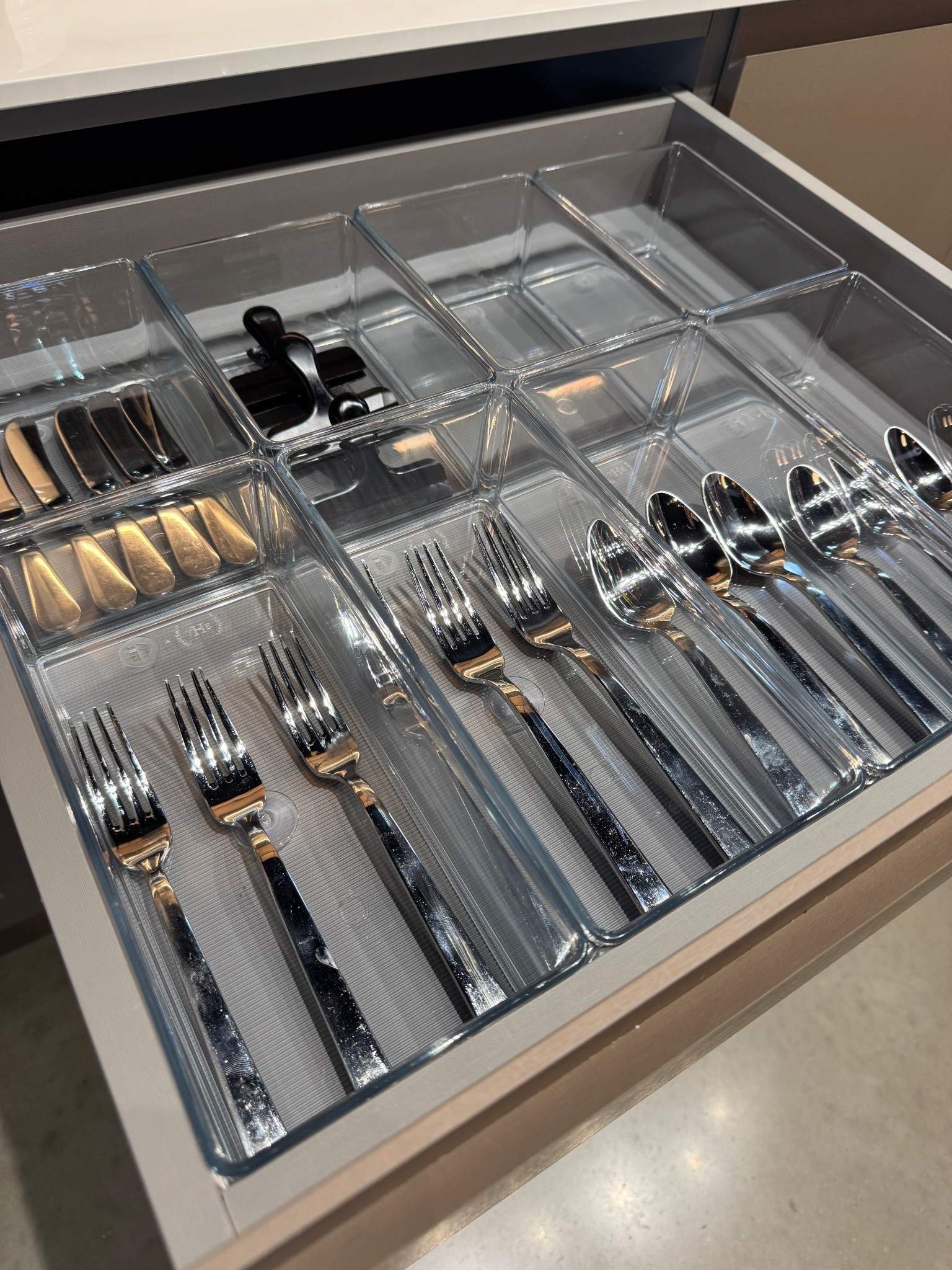 A well-organized kitchen drawer makes everyday routines feel effortless. These clear drawer organizers create defined compartments for flatware and utensils, maximizing space while keeping everything visible and easy to maintain. Simple, streamlined, and functional kitchen organization that instantly elevates the look of your drawers. All organizers used here are linked.

#LTKHome