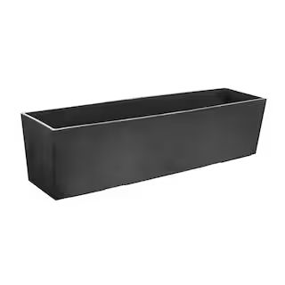 Sonata 6 in. H x 24 in. W Rectangle Slate Rubber Self-Watering Table Trough Planter | The Home Depot