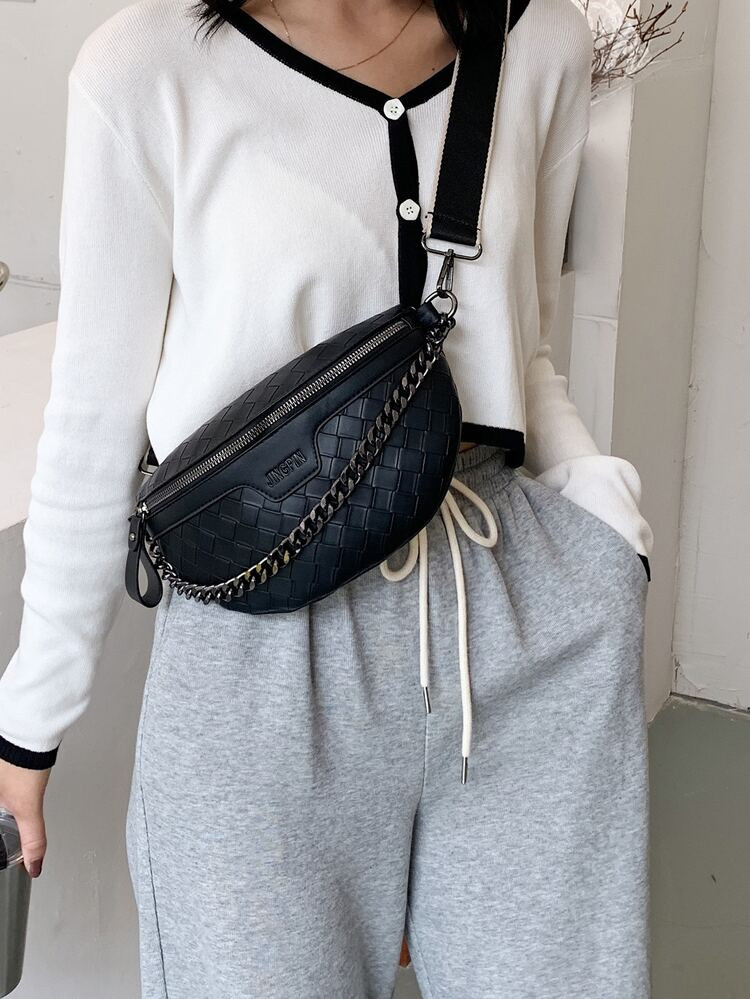 Braided Fanny Pack With Chain Handle | SHEIN