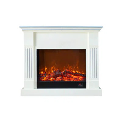 White Solid Wood Electric Fireplace | Wayfair North America