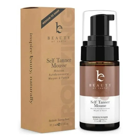 Beauty by Earth Self Tanner Mousse - Medium to Dark Fake Tan Sunless Tanner Self Tanners s Natural L | Walmart (US)