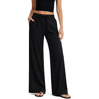 AnotherChill Women's High Waisted Wide Leg Crepe Pants Pull On Wrinkle Free Trousers with Pockets... | Amazon (US)
