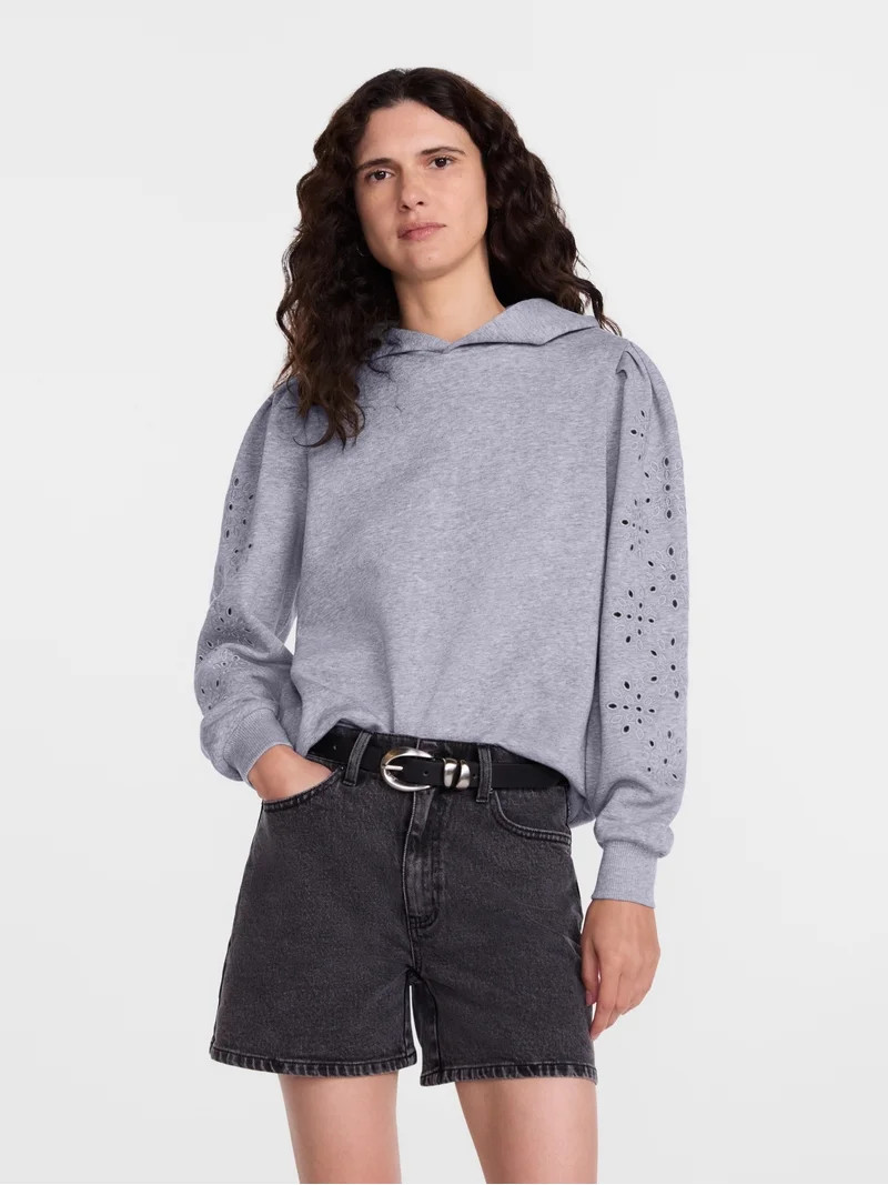 Scenario Women's and Women's Plus Eyelet Hoodie with Long Sleeves, Sizes XS-4X | Walmart (US)