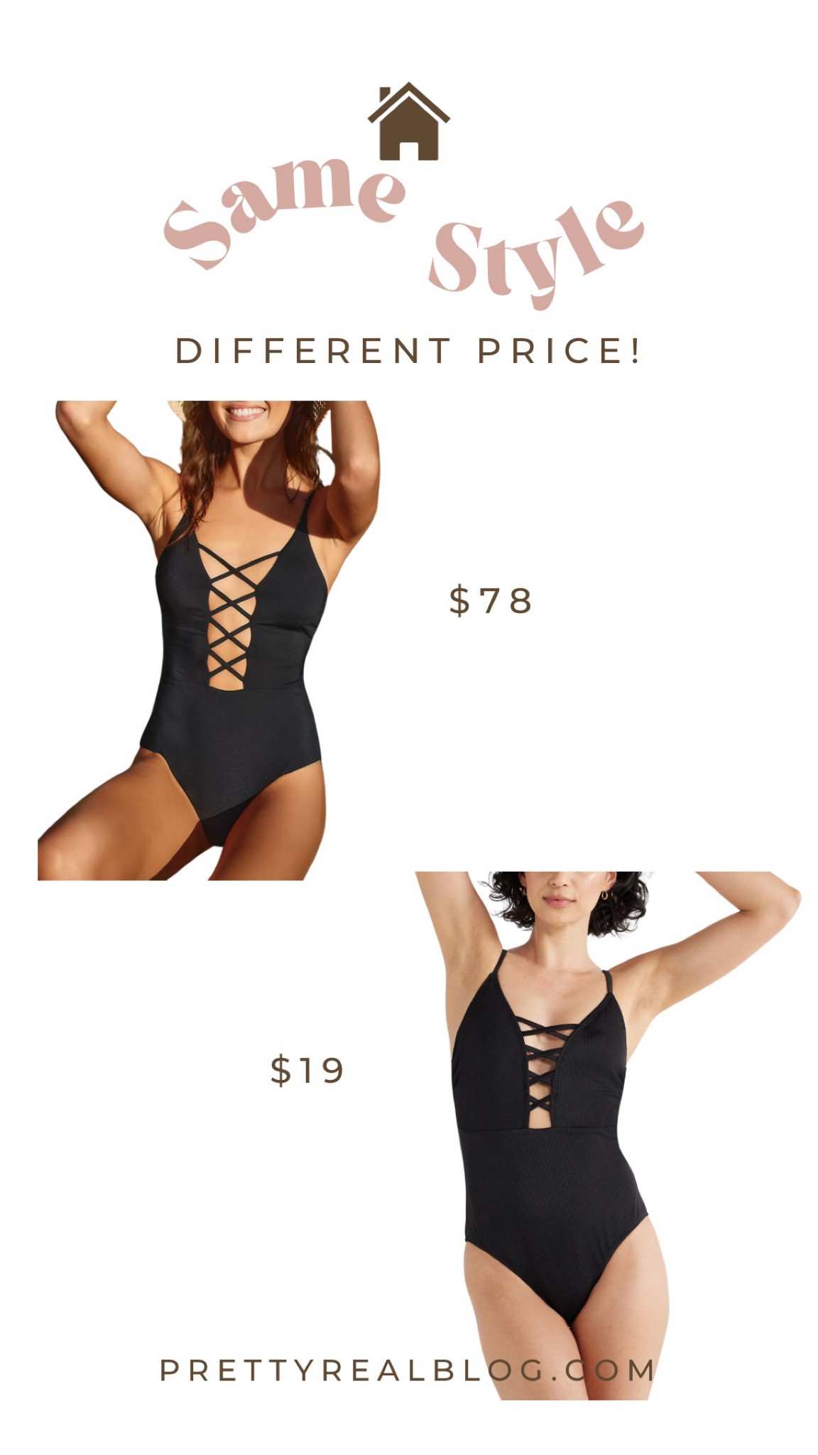 One piece black swimsuit. Anthropologie look for less!! 

#LTKxWalmart #LTKFindsUnder50 #LTKSwim