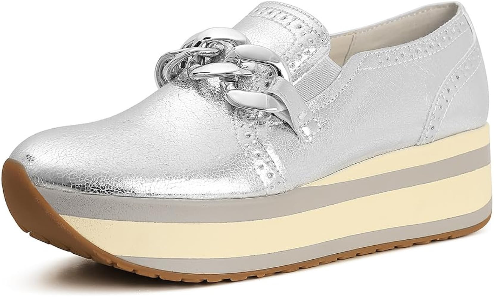 Celbreez Platform Sneakers for Women Round Toe Slip On Classic Wedge Heel Loafers Sneaker Comfort... | Amazon (US)