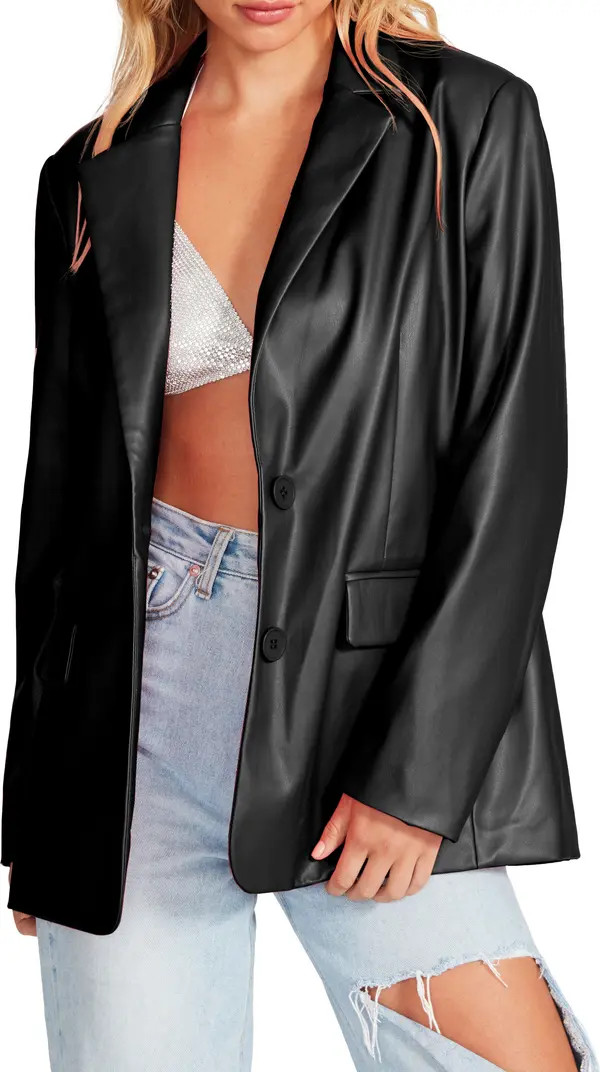 Steve Madden Faux Leather Boyfriend Blazer | Nordstromrack | Nordstrom Rack