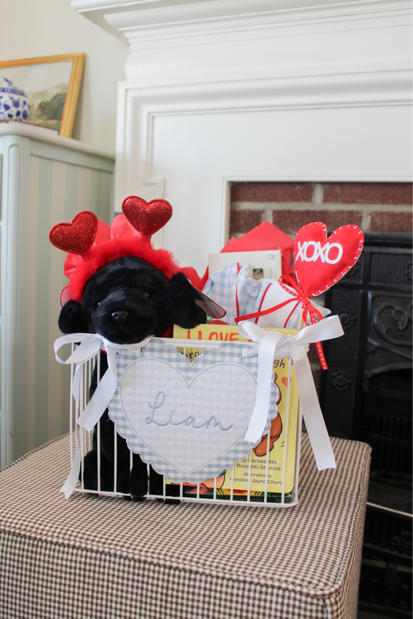 Valentines basket for my toddler boy! 💌 I love any excuse to spoil my baby and this basket was so much fun to put together! 

A local embroidery shop created the heart tag for me! 

#LTKBaby #LTKGiftGuide #LTKKids