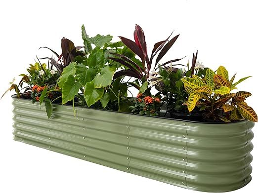 Vego garden Raised Garden Bed Kits, 17" Tall 9 in 1 8ft X 2ft Metal Raised Planter Bed for Vegeta... | Amazon (US)
