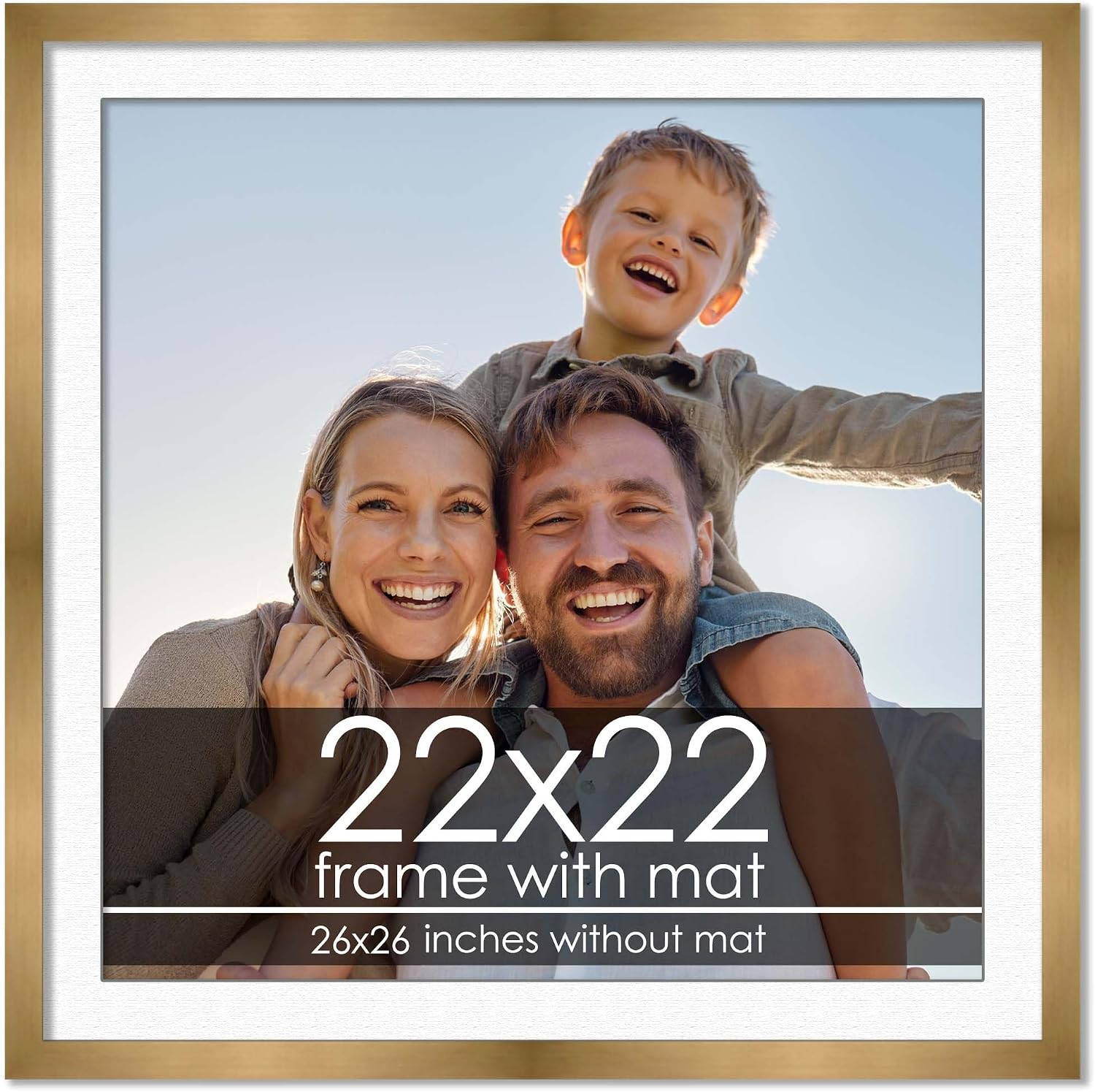 22x22 Frame with Mat - Bronze 26x26 Frame Wood Made to Display Print or Poster Measuring 22 x 22 Inches with White Photo Mat | Amazon (US)