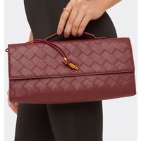 Tori Woven Detail Rectangle Shaped Clutch Bag In Burgundy Faux Leather, Women's Size UK One Size | EGO (UK)