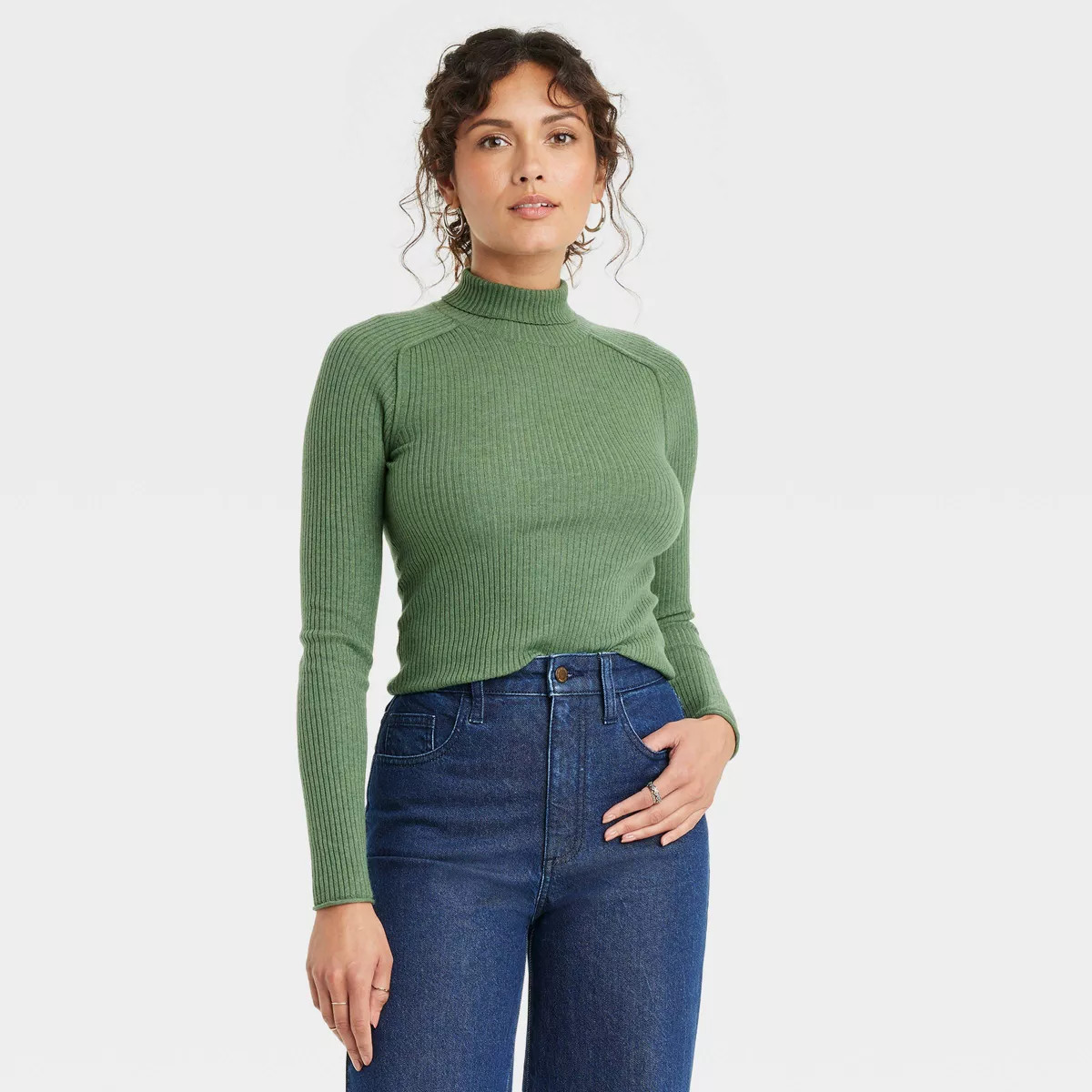Women's Shrunken Rib Turtleneck Pullover Sweater - Universal Thread™ | Target