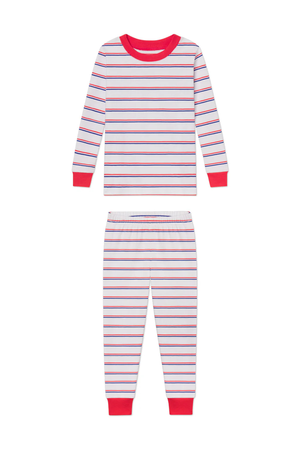 Kids Long-Long Set in Lapis Bicolor Tidal Stripe | Lake Pajamas