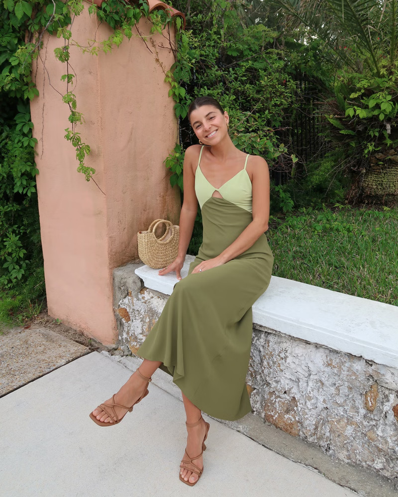 Women's Tie-Back Sheer Slip Midi Dress | Women's Dresses & Jumpsuits | Abercrombie.com | Abercrombie & Fitch (US)