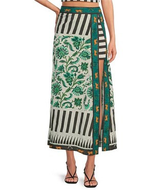 Mo Maya Mojo Hand Printed Pencil Midi Skirt | Dillard's | Dillard's