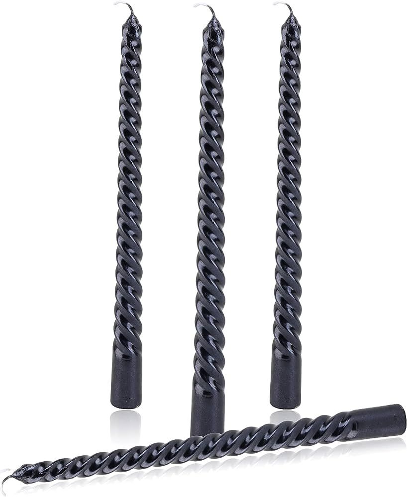 10 inch Black Taper Candles Set of 4,Dripless Long Candle Sticks,8 hrs Clean Burning Unscented Ta... | Amazon (US)