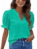 Blooming Jelly Women's Puff Sleeve Casual Tops Fashion Polka Dot Blouses Dressy Ladies Summer Top... | Amazon (US)
