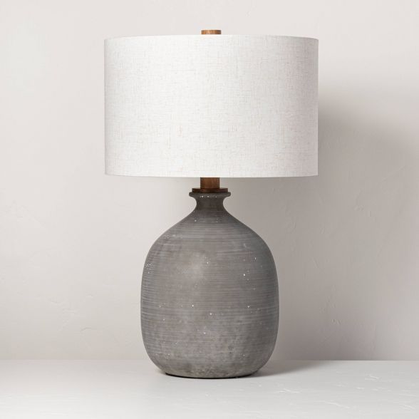 Resin Table Lamp Gray (Includes LED Light Bulb) - Hearth &#38; Hand&#8482; with Magnolia | Target