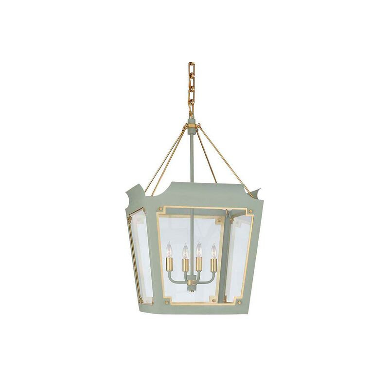 Caddo Lantern, Celadon With Gild | One Kings Lane