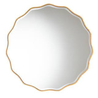 Weston Glam 42 in. W x 42 in. H Gold Round Framed Mirror | The Home Depot