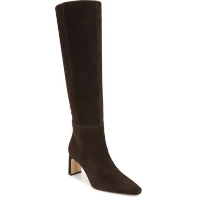 Sam Edelman Sylvia Knee High Boot in Black Leather at Nordstrom, Size 6 | Nordstrom