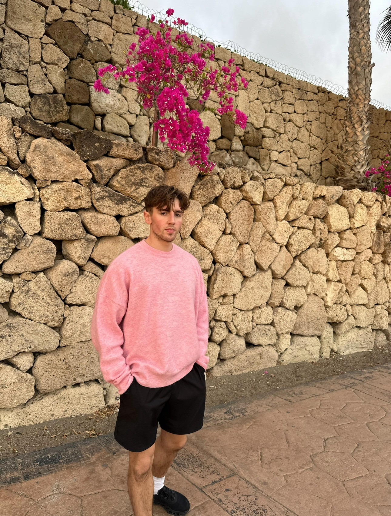 Statement Pink jumper evening look and shorts for men, on holiday 

#LTKtravel #LTKeurope #LTKmens