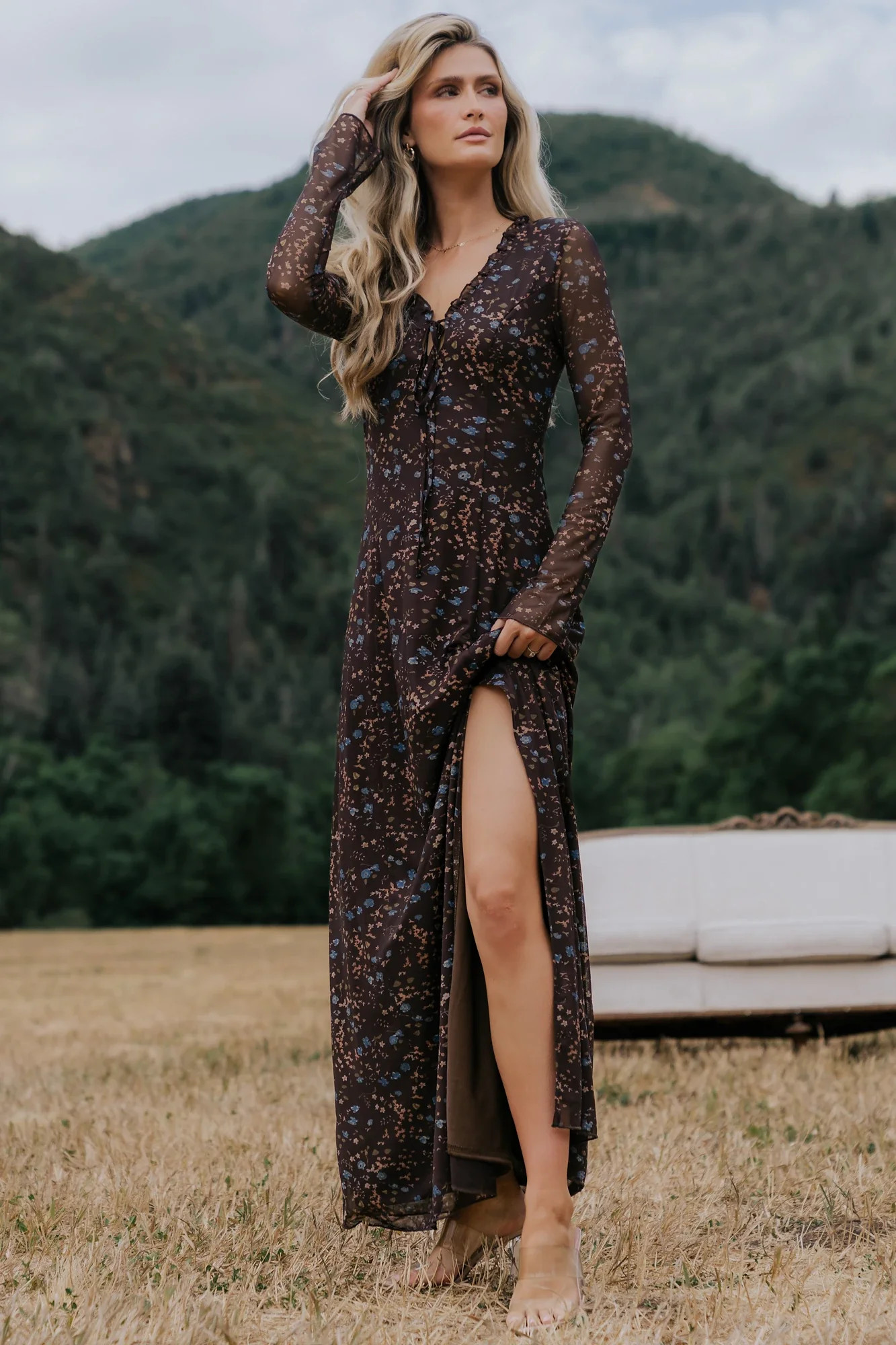 Sienna Maxi Dress | Brown Multi Floral | Baltic Born