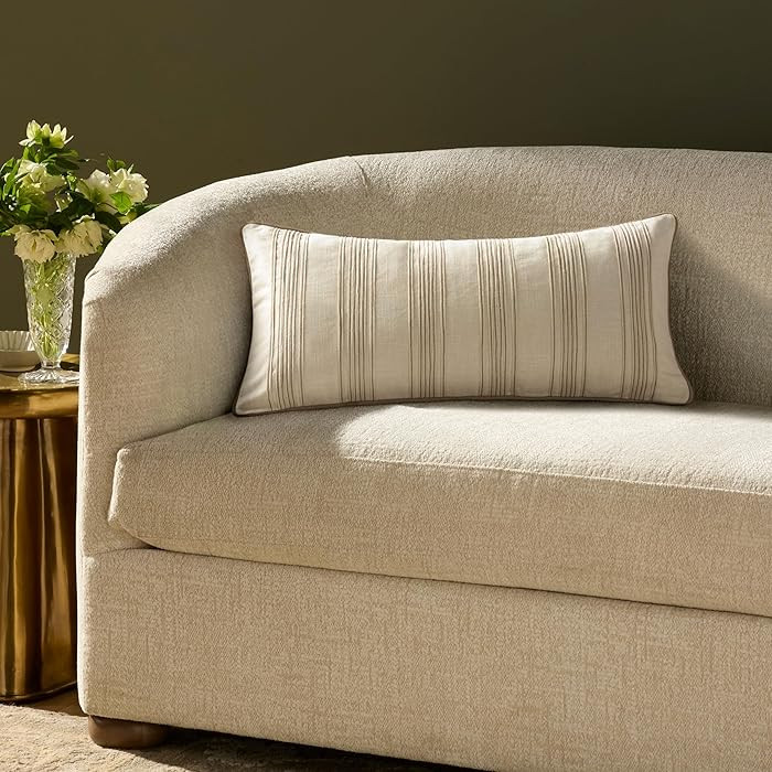 Loloi Chris Loves Julia Verona Collection PCJ0033 Ivory 12'' x 27'' Cover w/Down Pillow | Amazon (US)