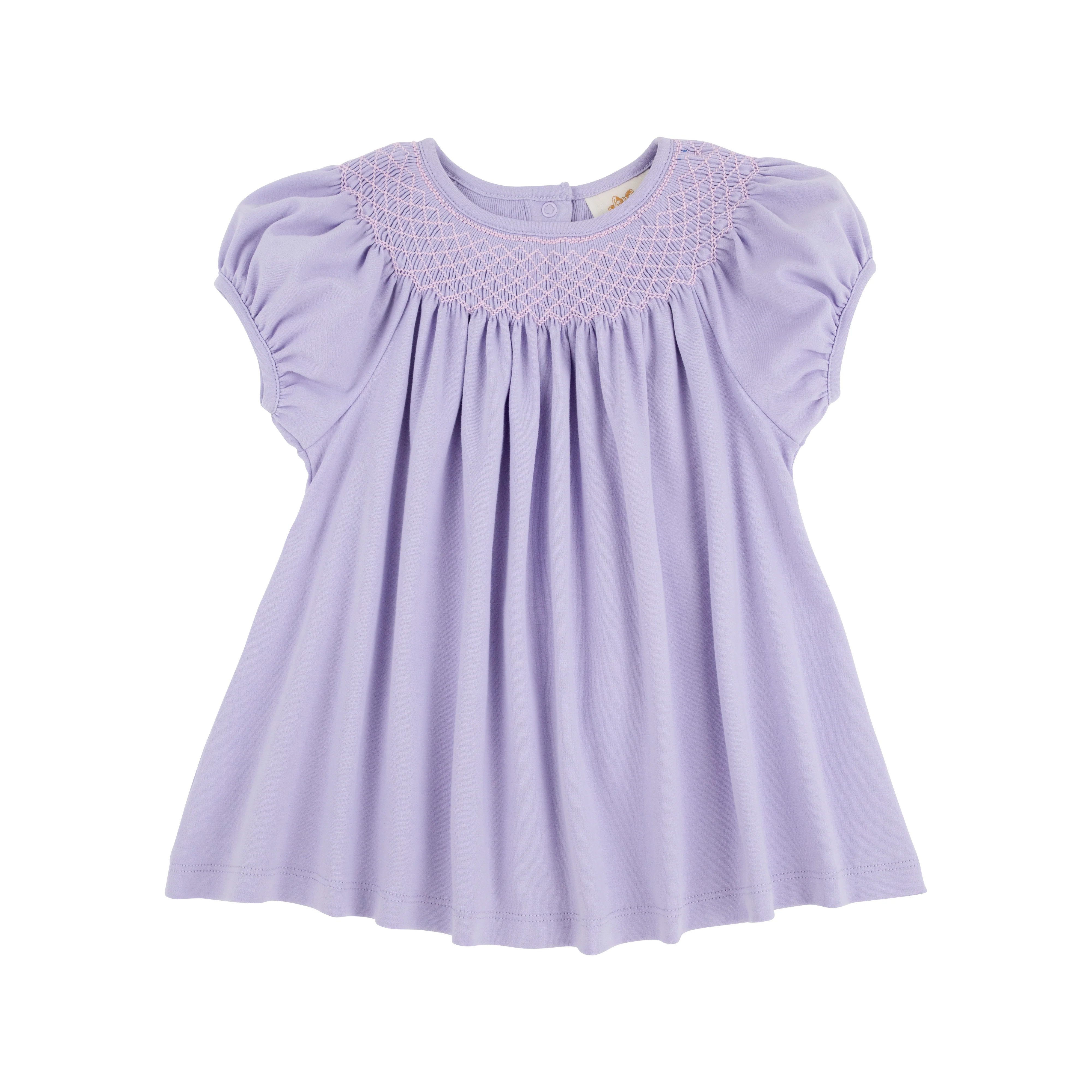 Puff Sleeve Bettye Sue Smocked Top - Lauderdale Lavender with Palm Beach Pink Smocking | The Beaufort Bonnet Company
